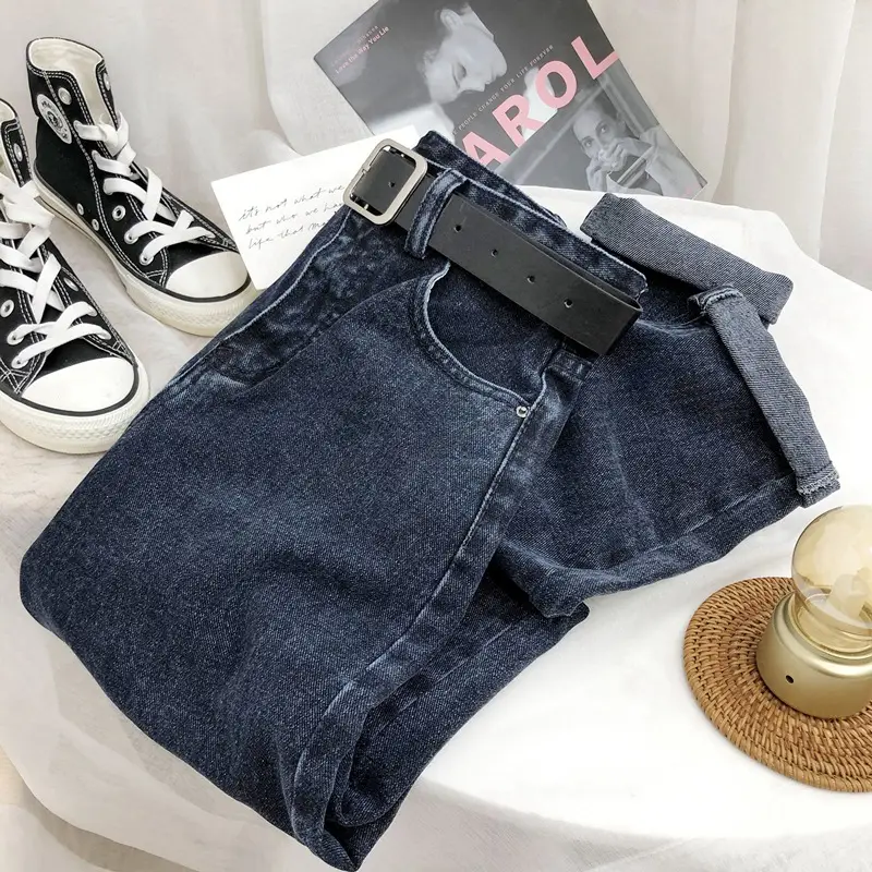 Korean Style High Waist Slimming Denim Pants for Women - Image 5