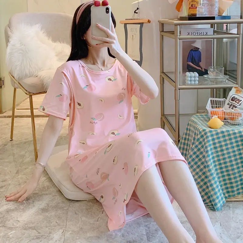智贝SKU图_13哺乳睡裙夏季天薄款产后纯棉月子服4月份5