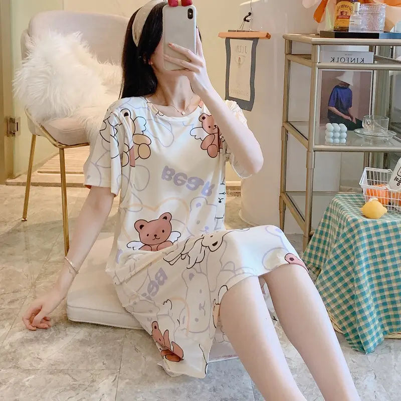 智贝SKU图_14哺乳睡裙夏季天薄款产后纯棉月子服4月份5