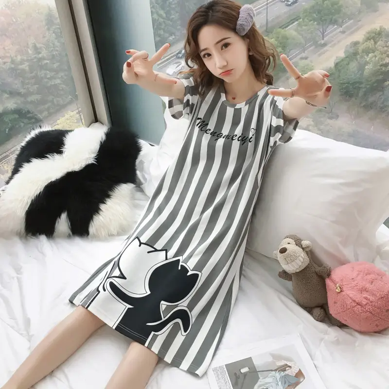 智贝SKU图_16哺乳睡裙夏季天薄款产后纯棉月子服4月份5
