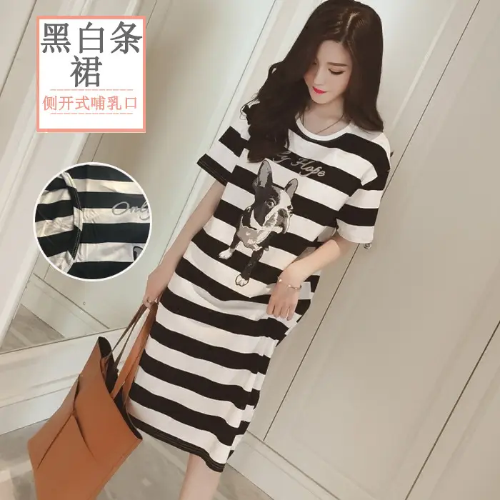 智贝SKU图_19哺乳睡裙夏季天薄款产后纯棉月子服4月份5