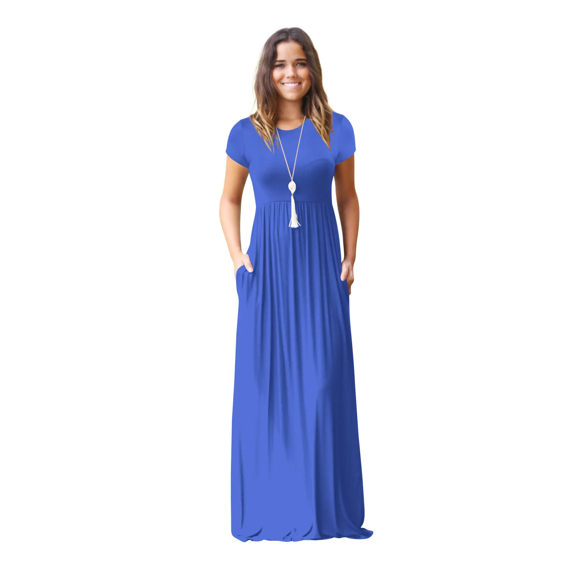 Blue Long Sleeve Long Pants Casual Dress for Women - Image 9