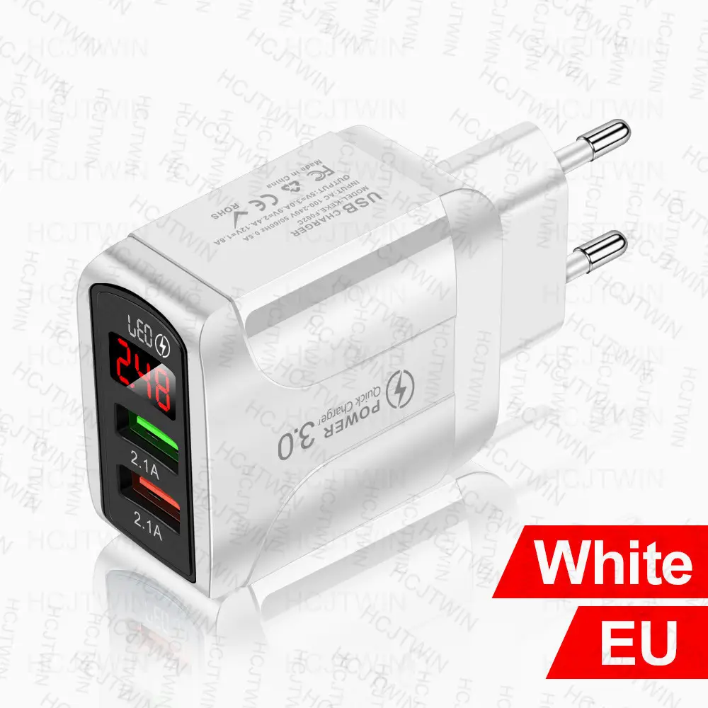 3A QC3.0 Dual USB Charger with Digital Display - Image 2
