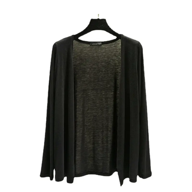 Women's Grey Modal Long Sleeve Sunscreen Shirt - Image 12