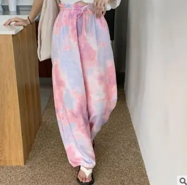 Women Tie Dye Loose Leg Pants Summer 2021 - Image 3