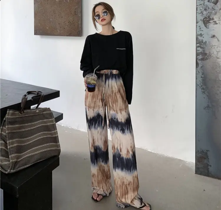Women Tie Dye Loose Leg Pants Summer 2021 - Image 6