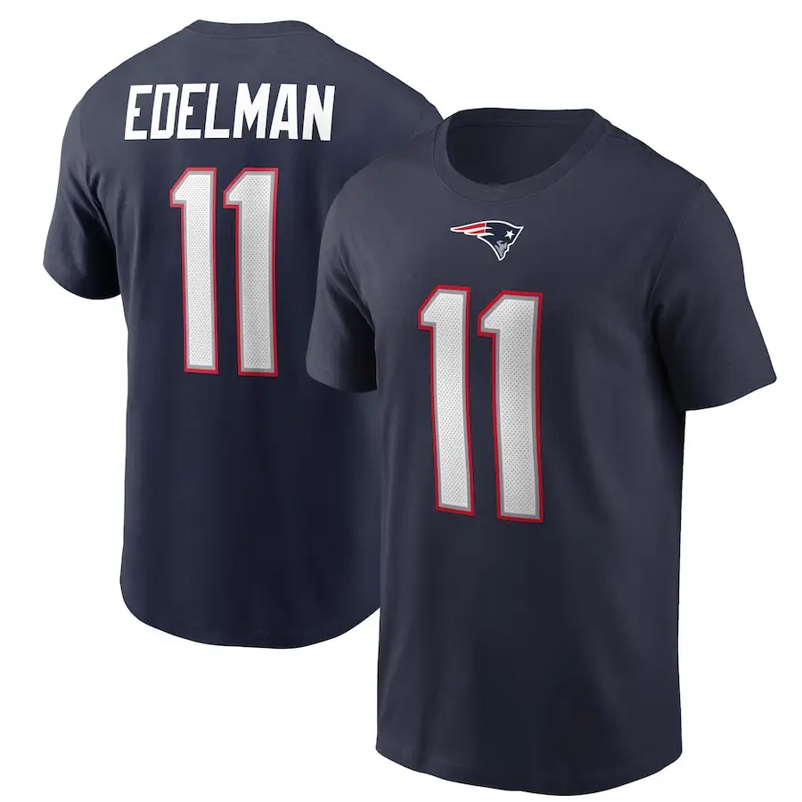 Edelman 11 NFL Cotton T-Shirt White - Image 4