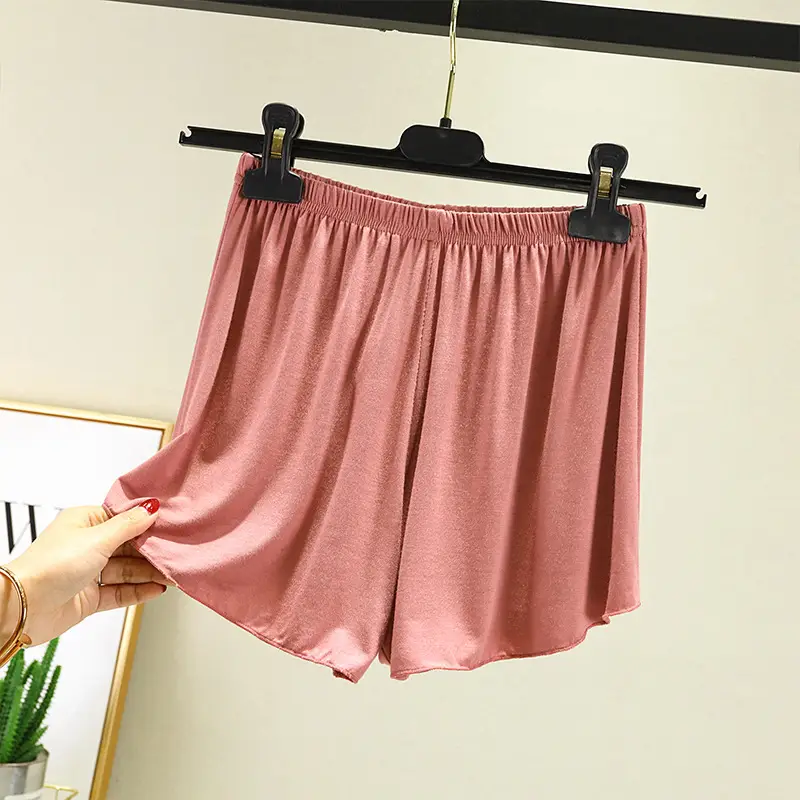 Women's Brown Modal Loose Shorts Plus Size High Waist - Image 13