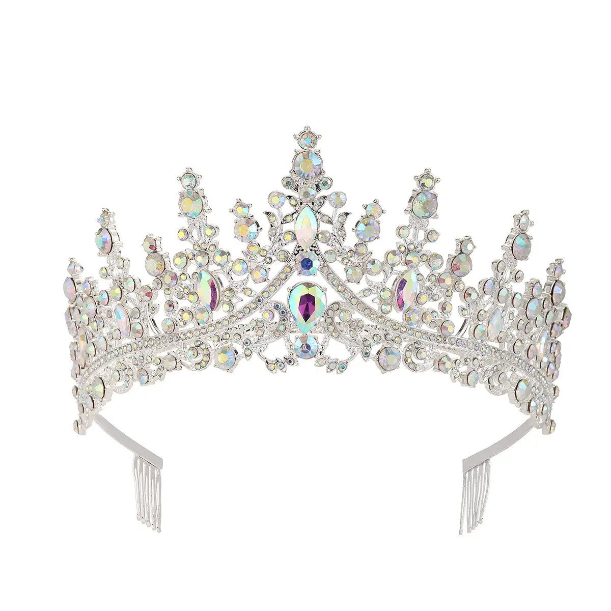 Purple Crystal Alloy Wedding Headband Crown