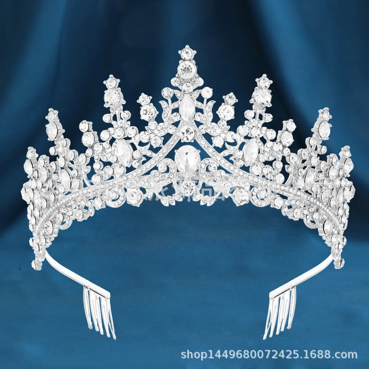 Purple Crystal Alloy Wedding Headband Crown — feature 10