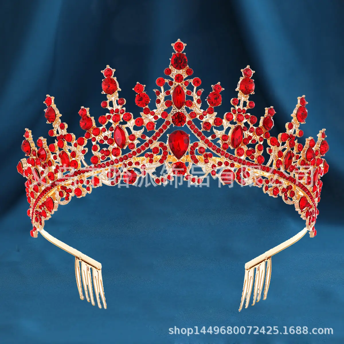 Purple Crystal Alloy Wedding Headband Crown — feature 13