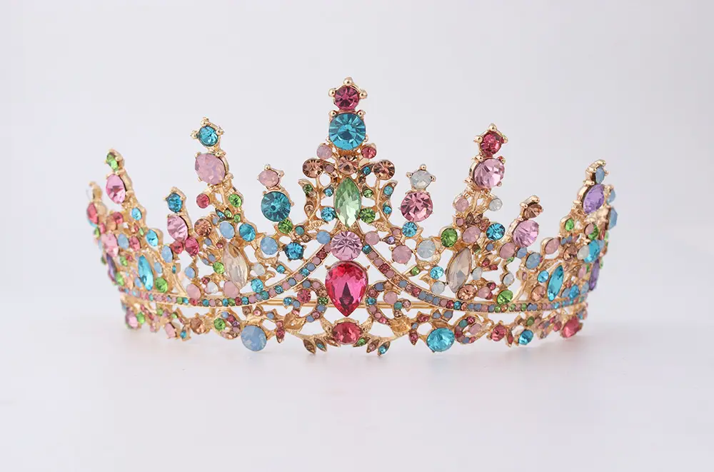 Purple Crystal Alloy Wedding Headband Crown — feature 14