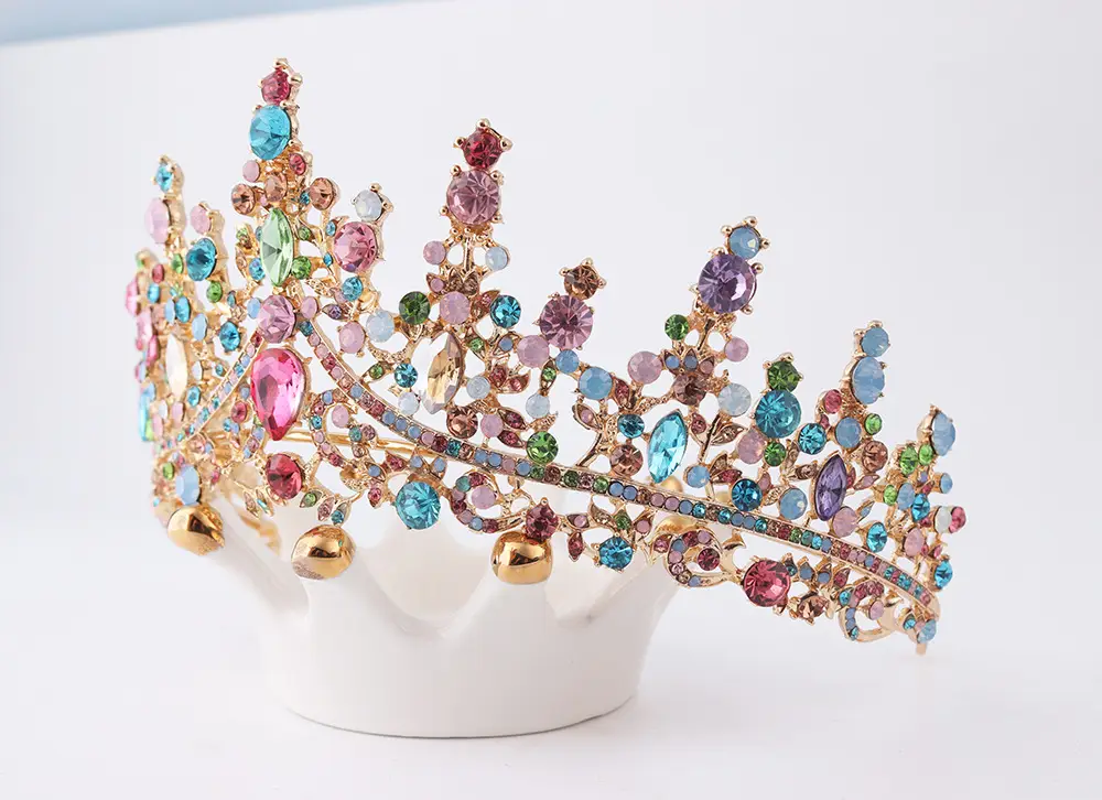 Purple Crystal Alloy Wedding Headband Crown — feature 15