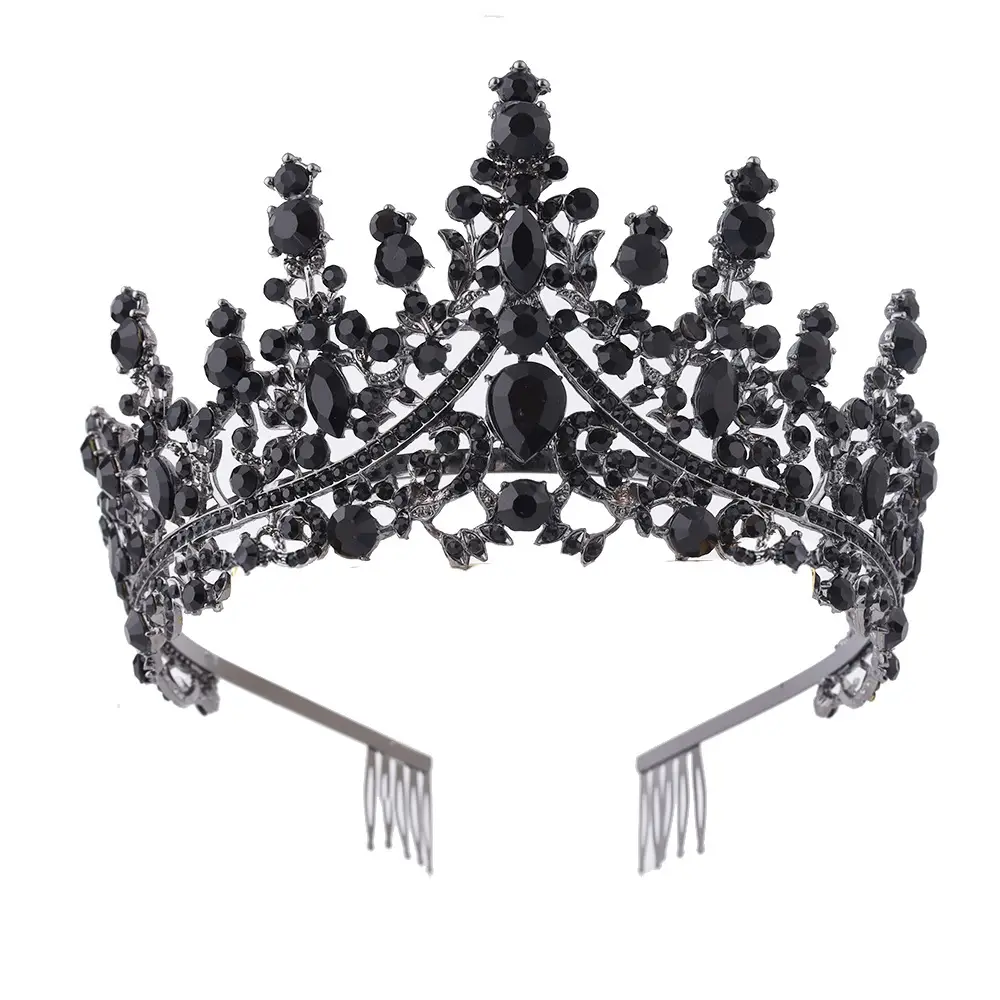 Purple Crystal Alloy Wedding Headband Crown — feature 19