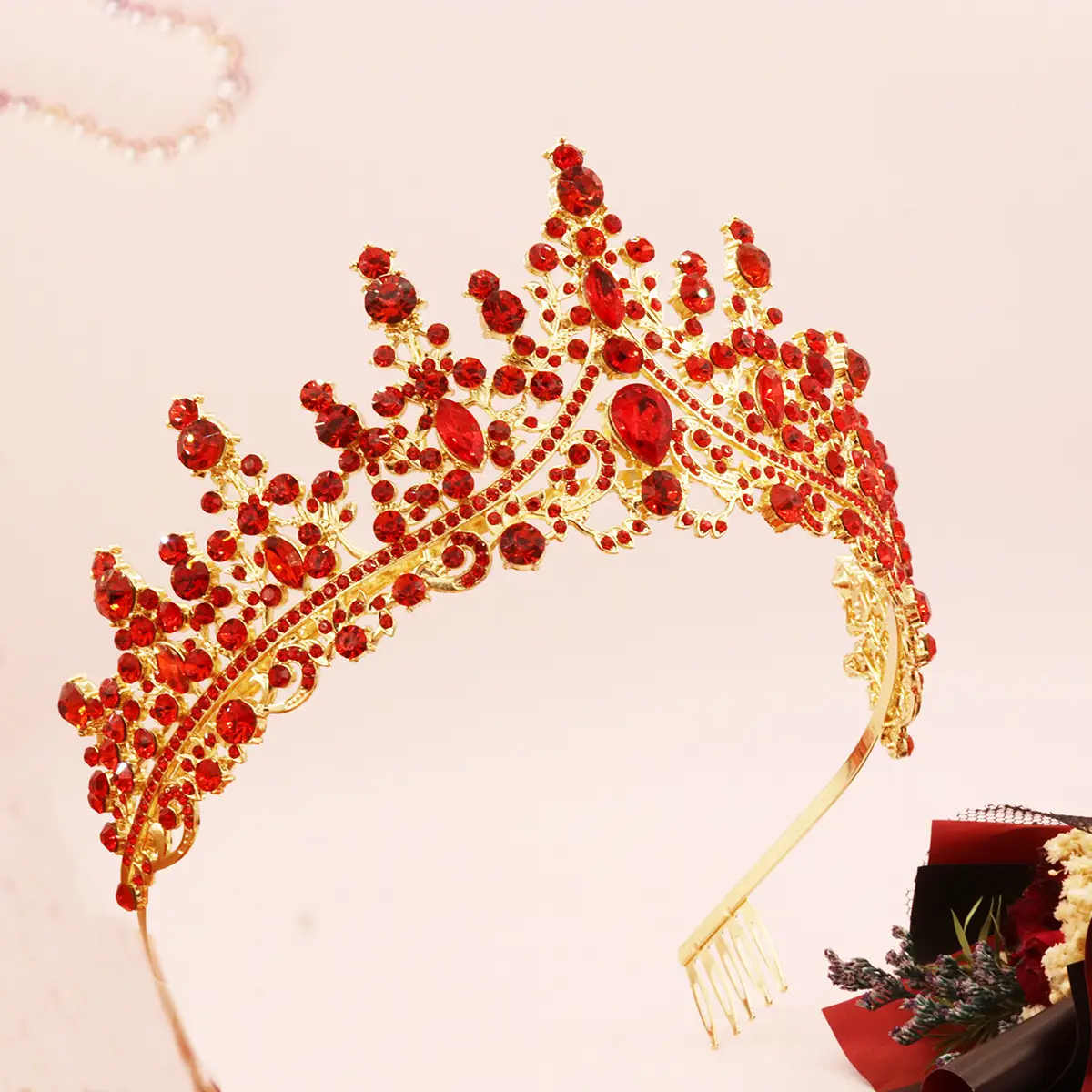 Purple Crystal Alloy Wedding Headband Crown — feature 24