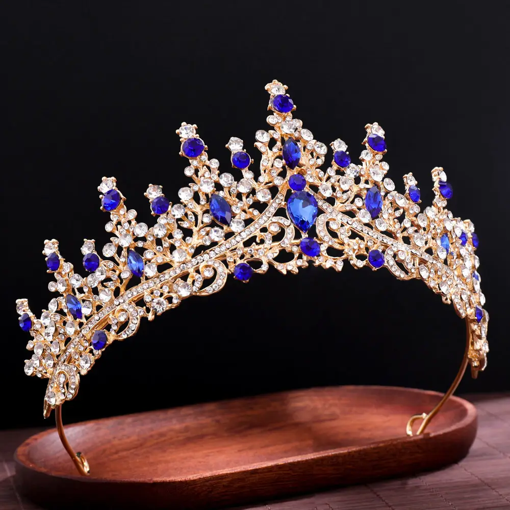 Purple Crystal Alloy Wedding Headband Crown — feature 26