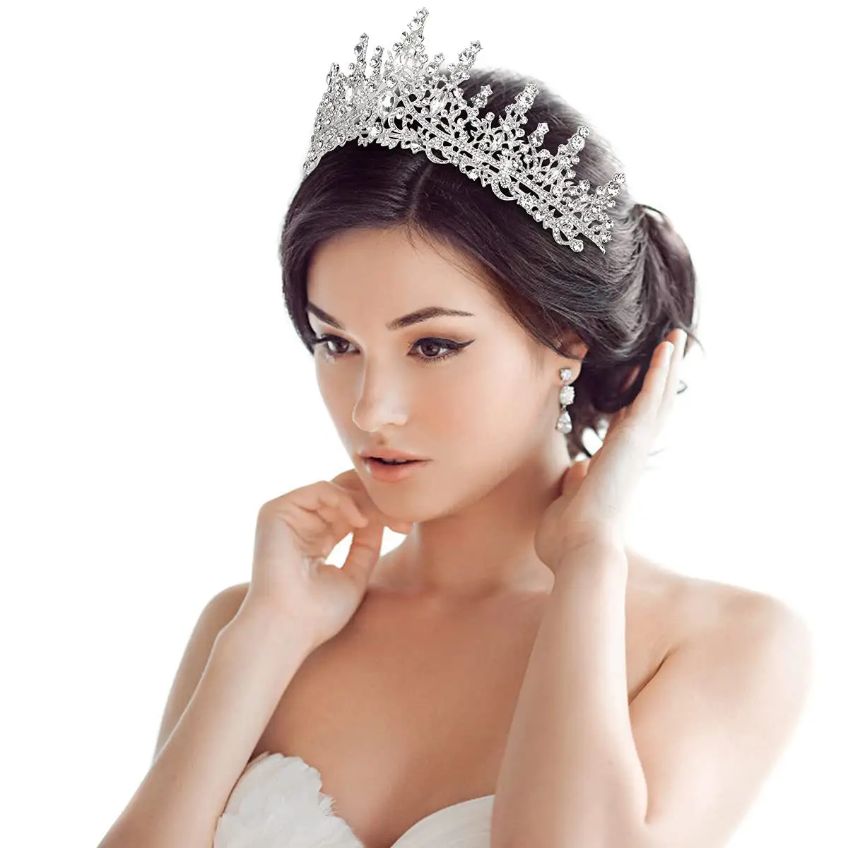 Purple Crystal Alloy Wedding Headband Crown — feature 4