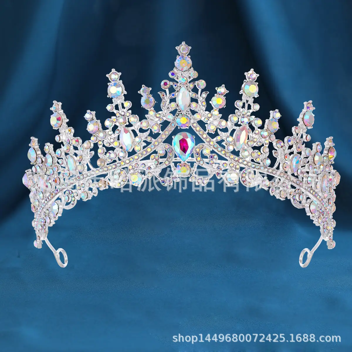 Purple Crystal Alloy Wedding Headband Crown — feature 8