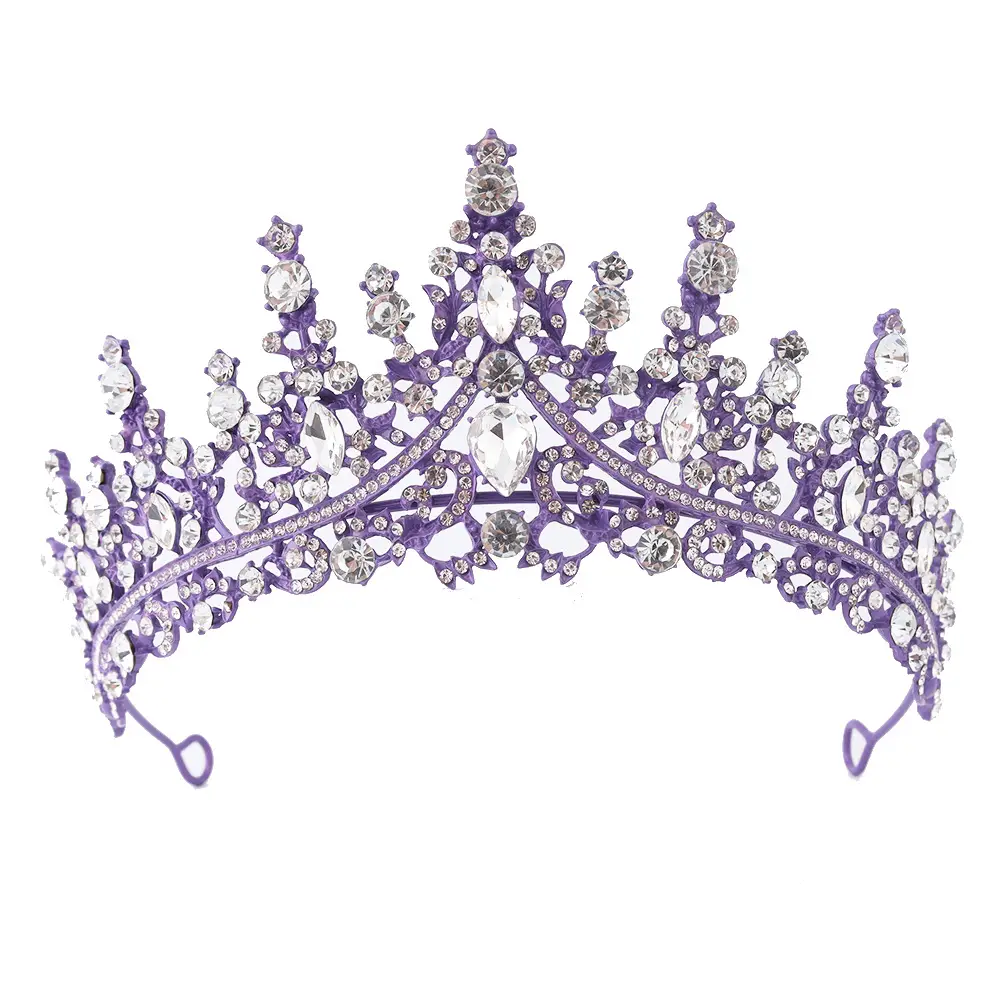 Purple Crystal Alloy Wedding Headband Crown