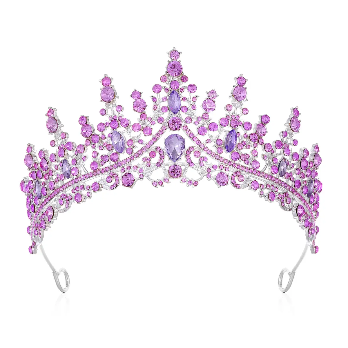 Purple Crystal Alloy Wedding Headband Crown