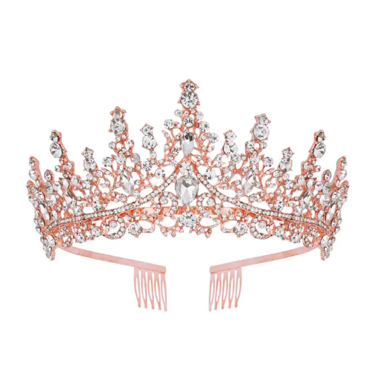 Purple Crystal Alloy Wedding Headband Crown