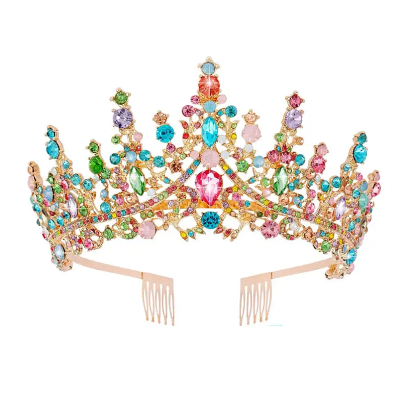 Purple Crystal Alloy Wedding Headband Crown