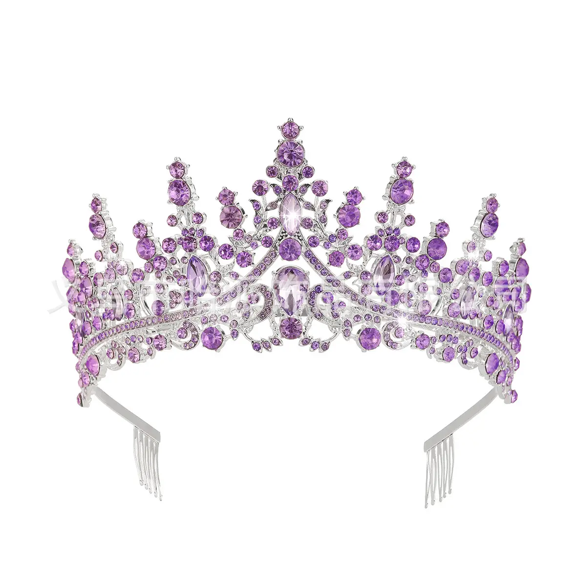 Purple Crystal Alloy Wedding Headband Crown