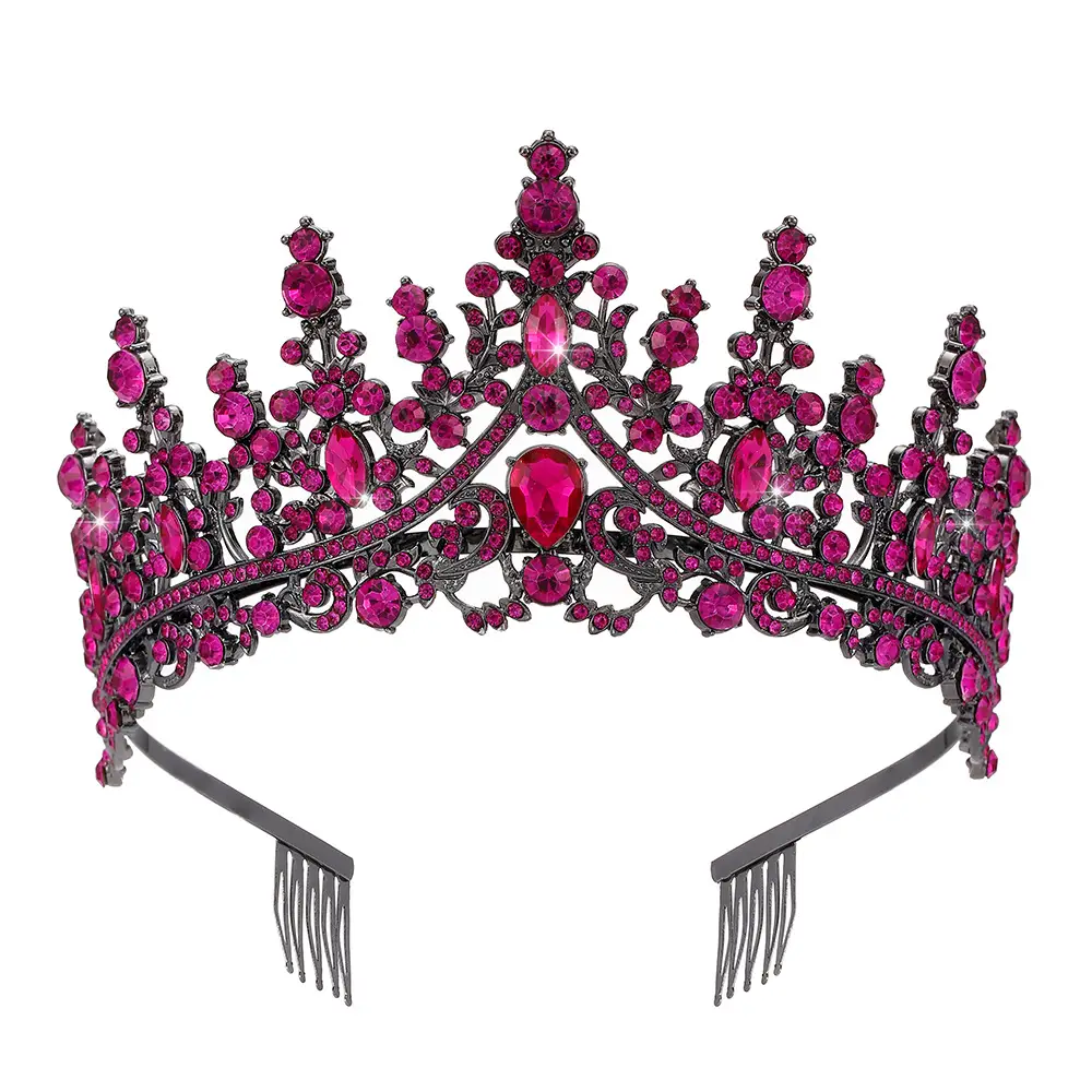 Purple Crystal Alloy Wedding Headband Crown