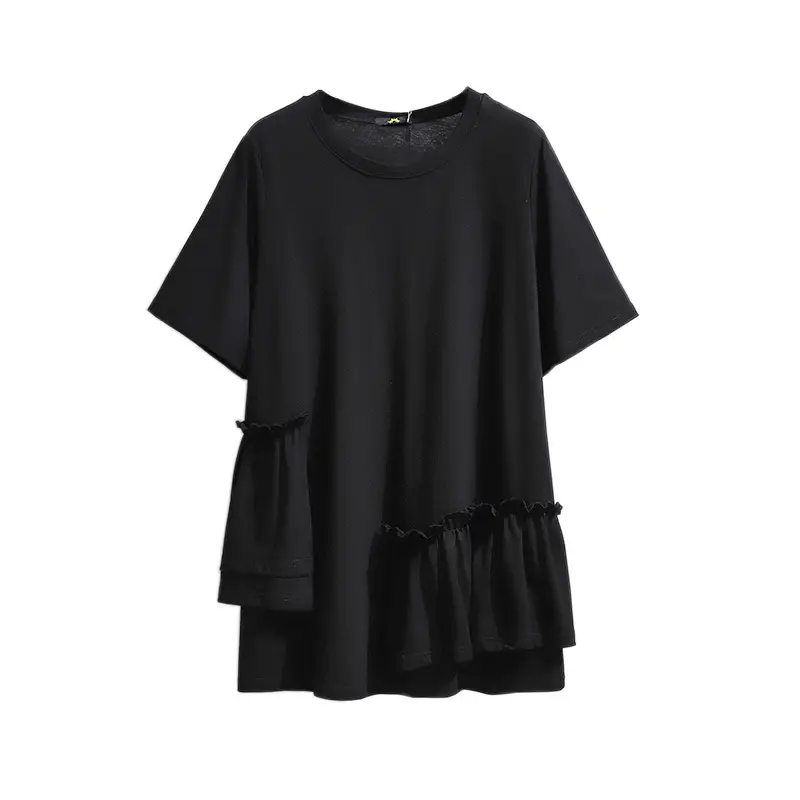 Black Ruffled Top Ruffle Shorts Set for Women - Image 9