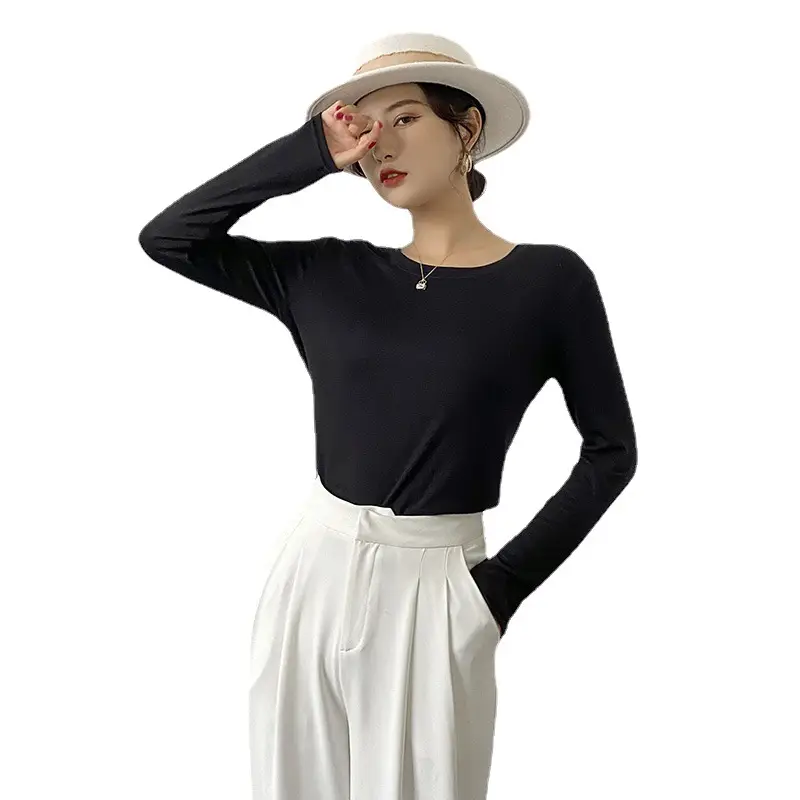 Women Korean Style Yellow Long Sleeve Top