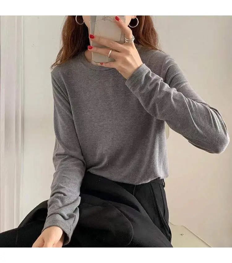 Women Korean Style Yellow Long Sleeve Top