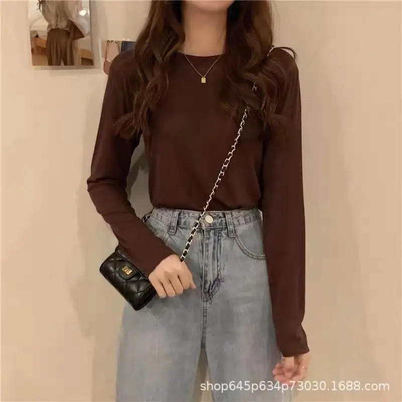 Women Korean Style Yellow Long Sleeve Top