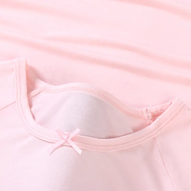 Girls Pink Lace Sleeves Nightdress Big Kids Cute Princess Dress - Image 5