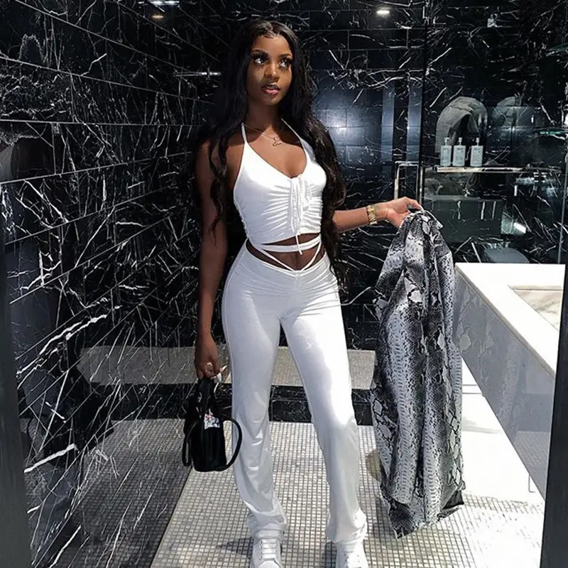New European American High Waist Slim Fit Strap Trousers Women — feature 11