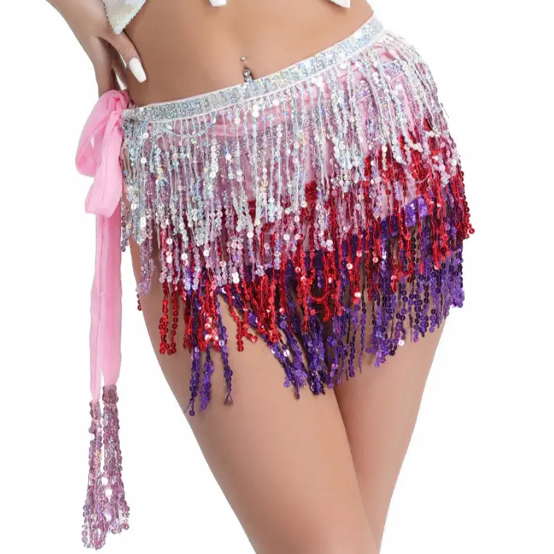 Halloween Belly Dance Costume Sequins Tassel Waist Chain