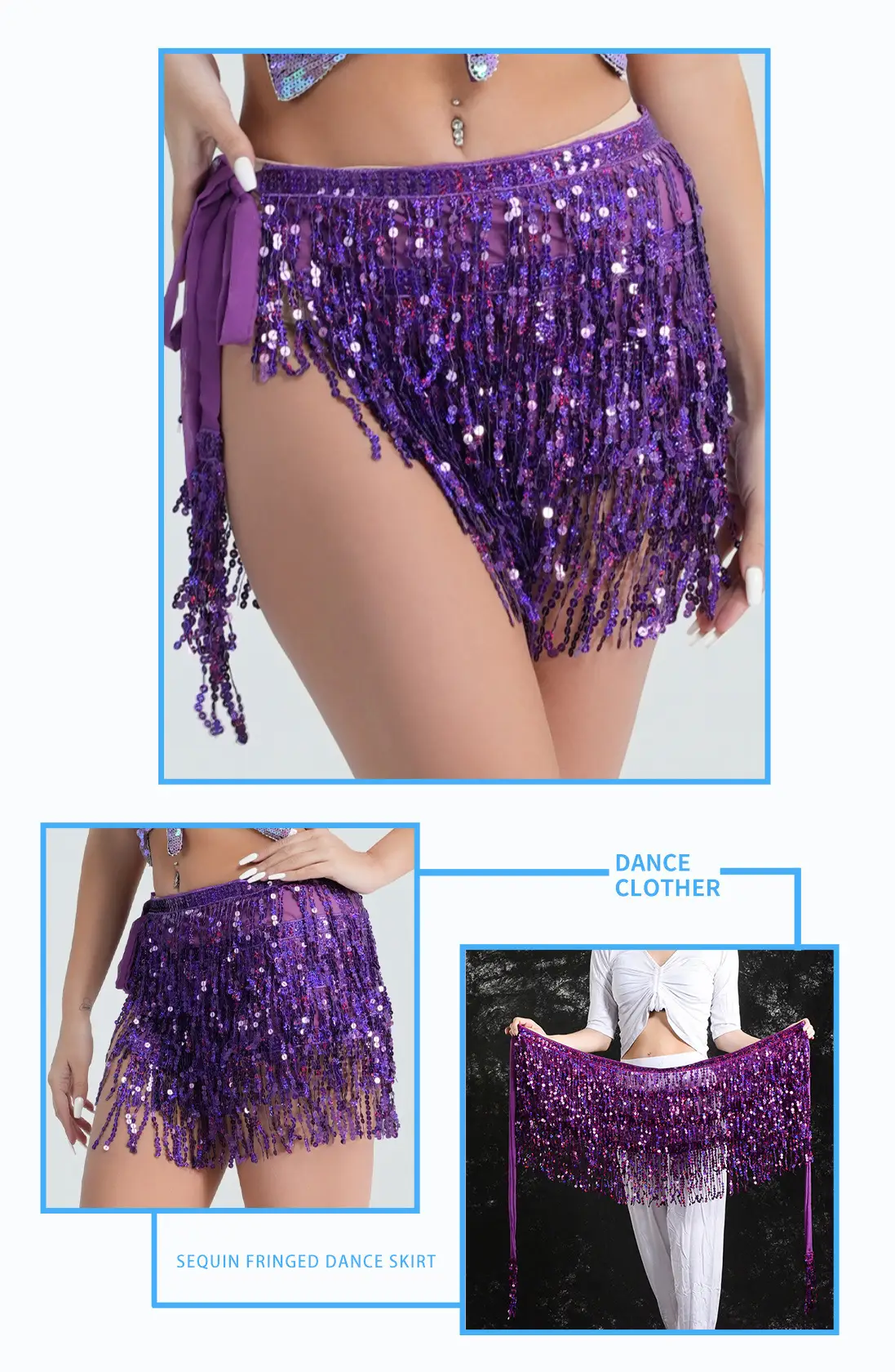 Halloween Belly Dance Costume Sequins Tassel Waist Chain — feature 13