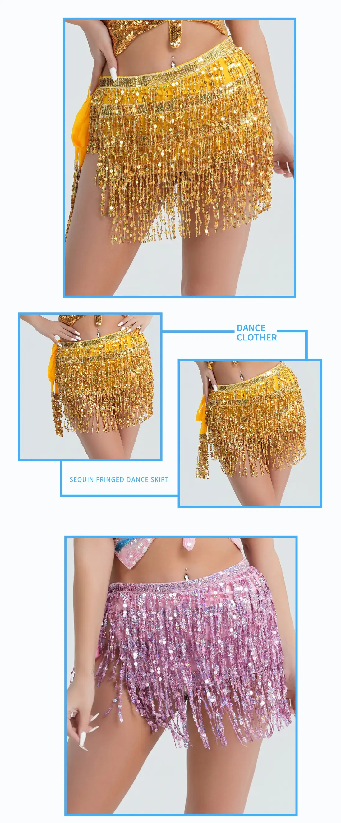 Halloween Belly Dance Costume Sequins Tassel Waist Chain — feature 7