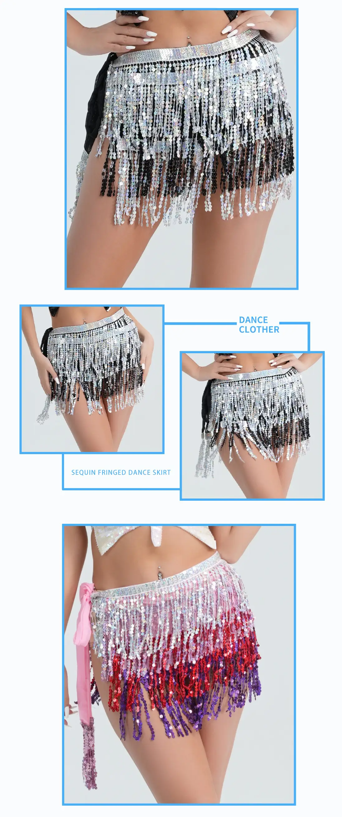Halloween Belly Dance Costume Sequins Tassel Waist Chain — feature 9