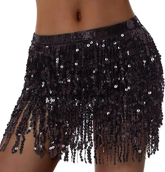 Halloween Belly Dance Costume Sequins Tassel Waist Chain