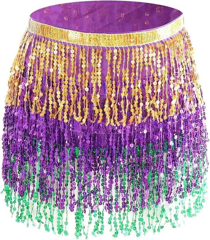 Halloween Belly Dance Costume Sequins Tassel Waist Chain