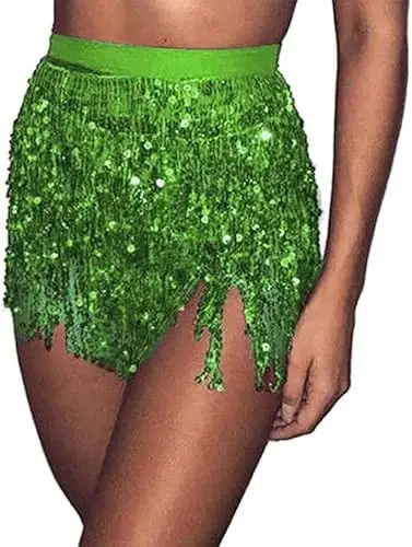 Halloween Belly Dance Costume Sequins Tassel Waist Chain