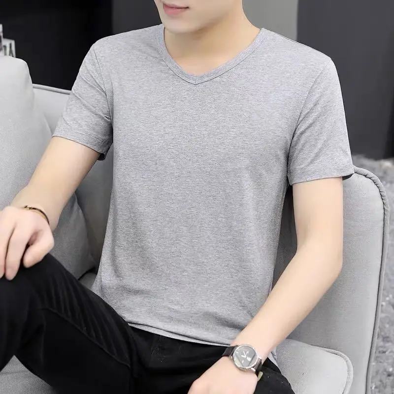 Men's Navy V-Neck T-Shirt Modal Slim Fit