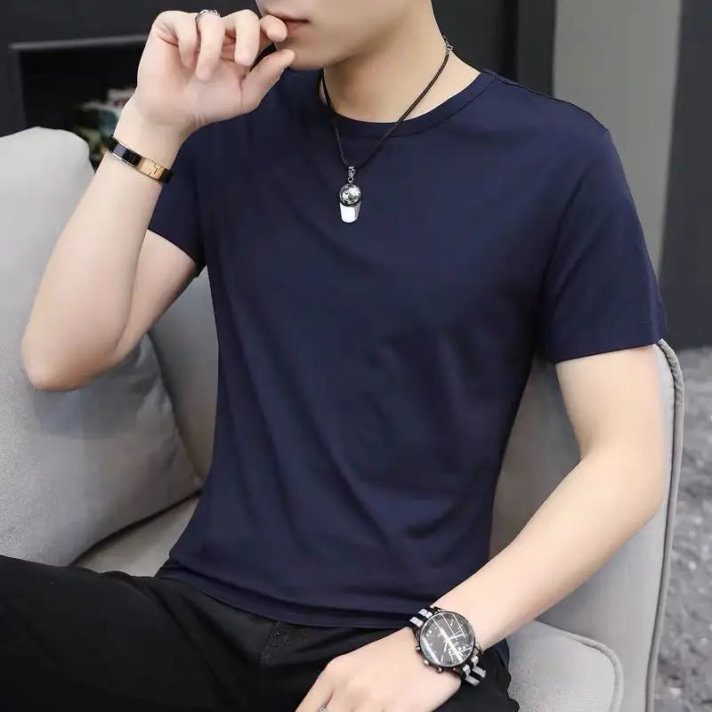 Men's Navy V-Neck T-Shirt Modal Slim Fit
