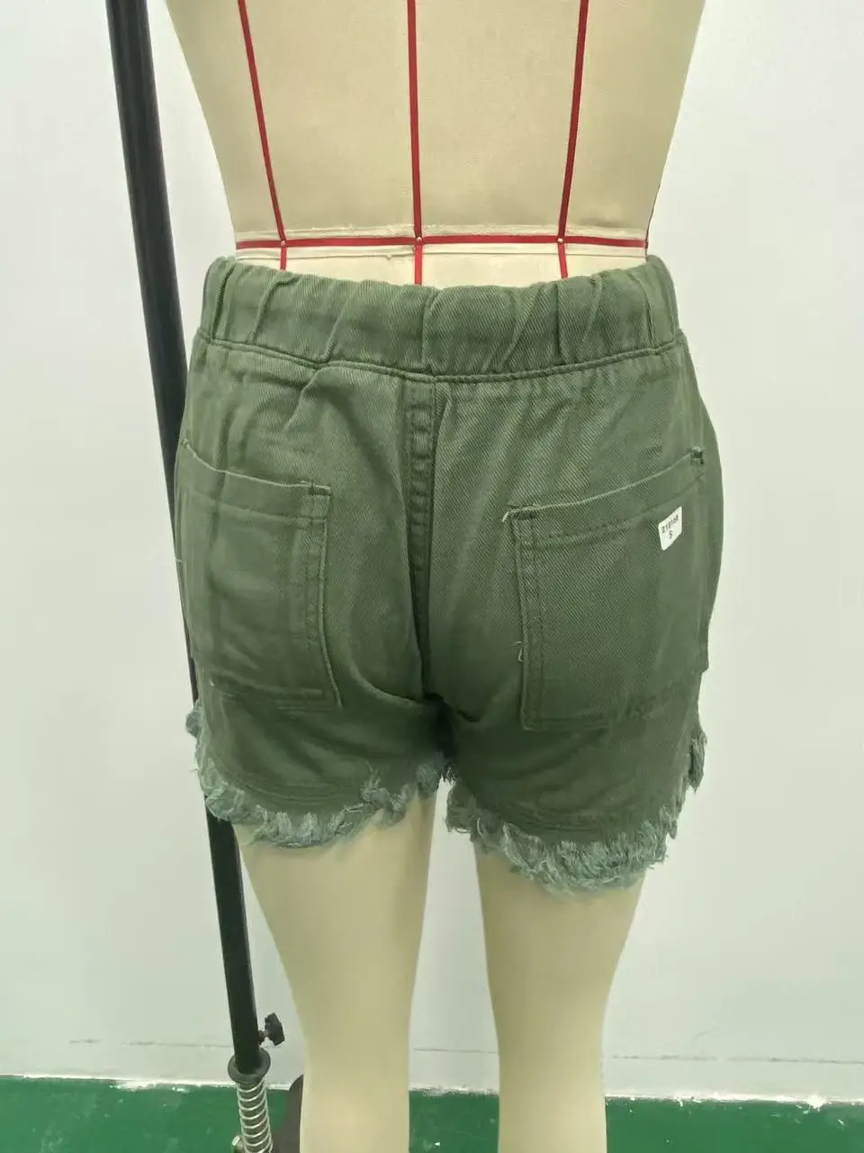 Women Denim Shorts High Waist Elastic Waist Lazy Style — feature 11