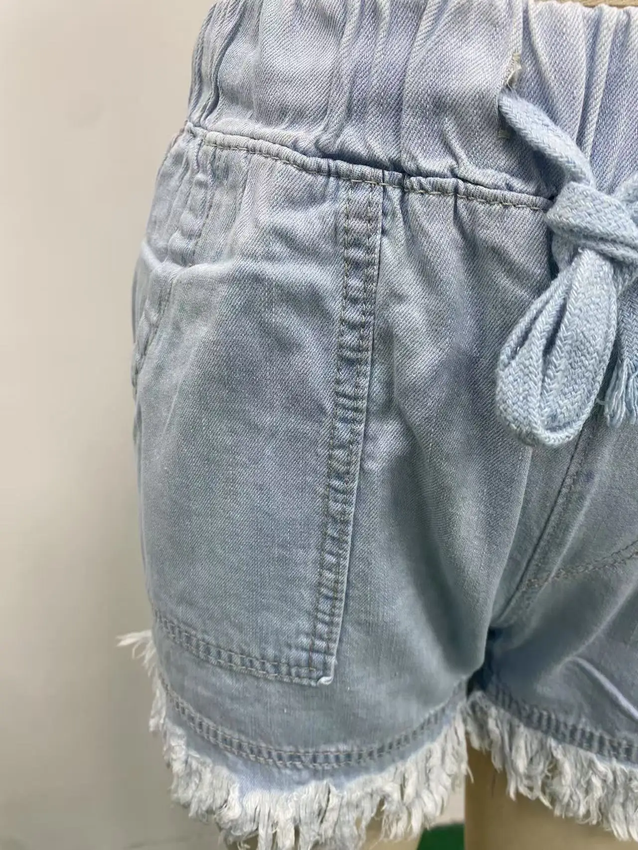 Women Denim Shorts High Waist Elastic Waist Lazy Style — feature 19