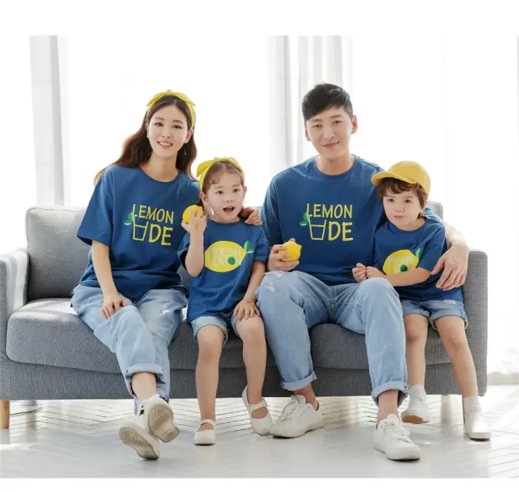 Family T-Shirt Set for Kids 2025 Summer English Short Sleeve - Image 2