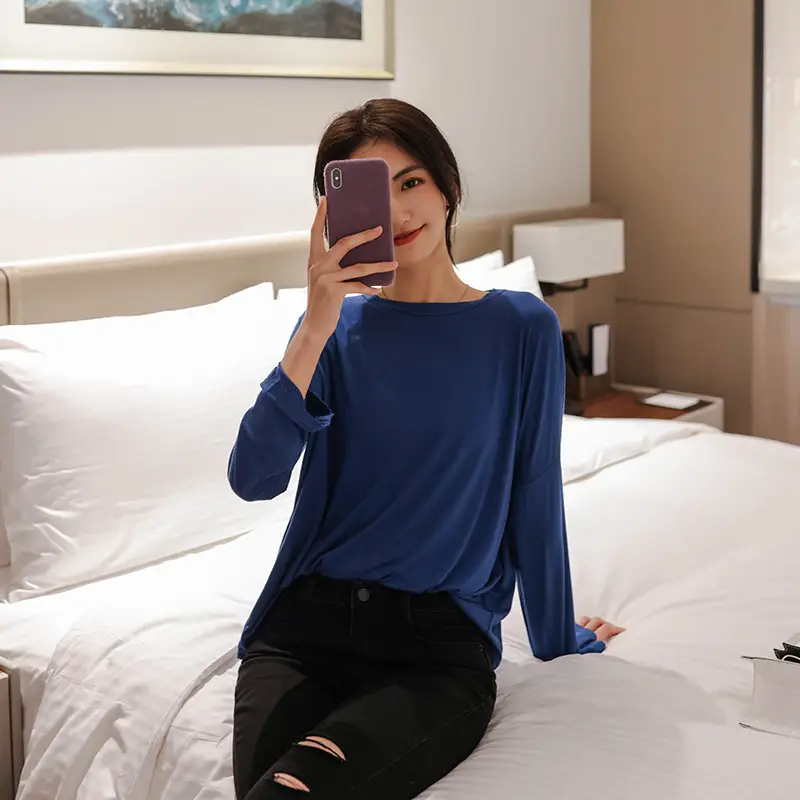 Women's Red Long Sleeve T-Shirt Spring Autumn Korean Style - Image 4