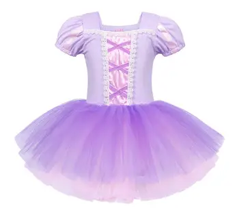 Sophia Princess Purple Flower Tutu Skirt Dress for Girls — feature 6