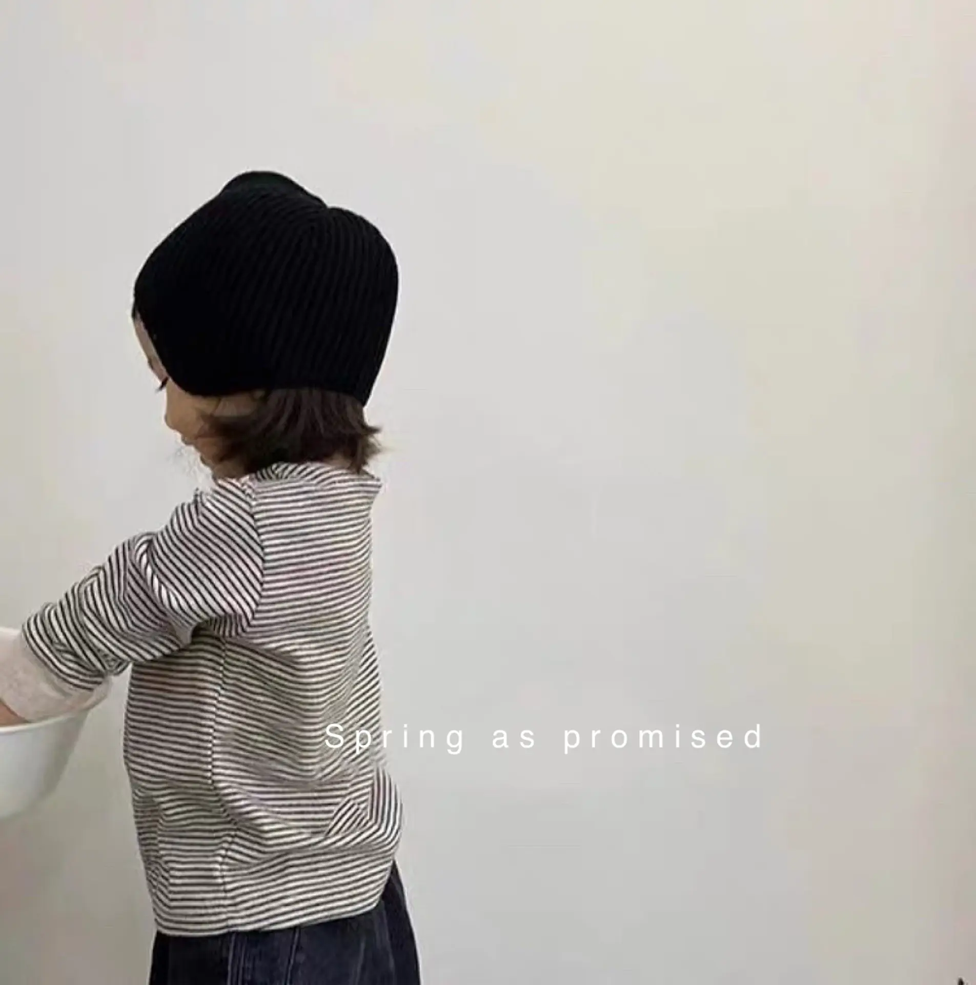 Kids Striped T-Shirt with Flap Pocket, Grey, Long Sleeve