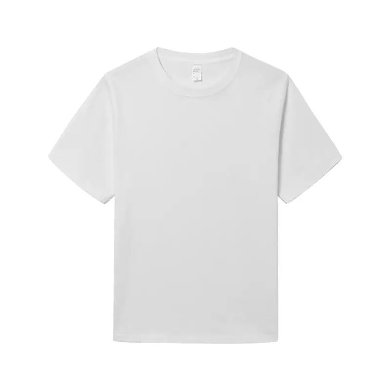 Men Pure Cotton Teal Crewneck T-Shirt New Heavy Loose - Image 14